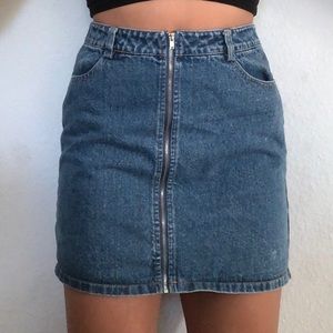 Denim zipper skirt